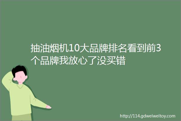 抽油烟机10大品牌排名看到前3个品牌我放心了没买错